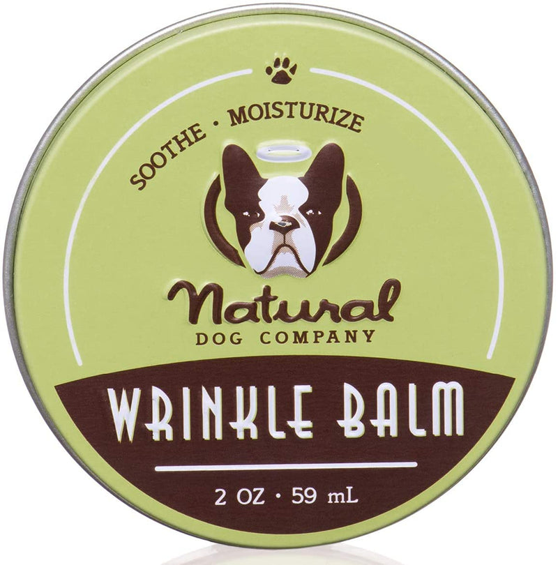 Natural Dog Company - Wrinkle Balm | Cleans and Soothes Dog Wrinkles and Skin Folds, Perfect for Bulldogs, All Natural, Organic Ingredients 2oz Tin - PawsPlanet Australia