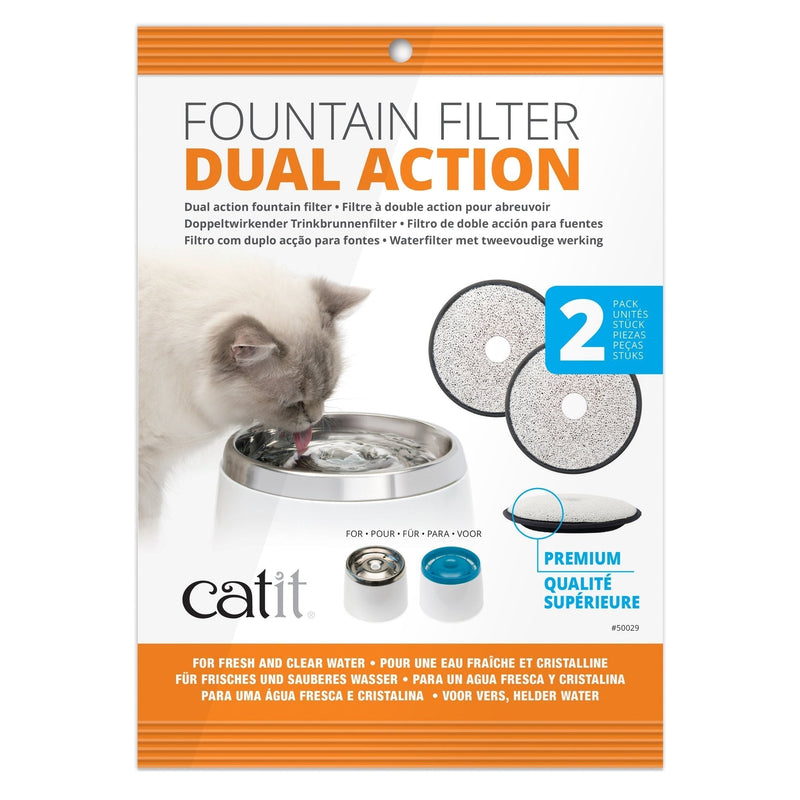 Catit Genuine Fresh and Clear Premium Replacement Filters, Pack of 2 1 White/Black - PawsPlanet Australia