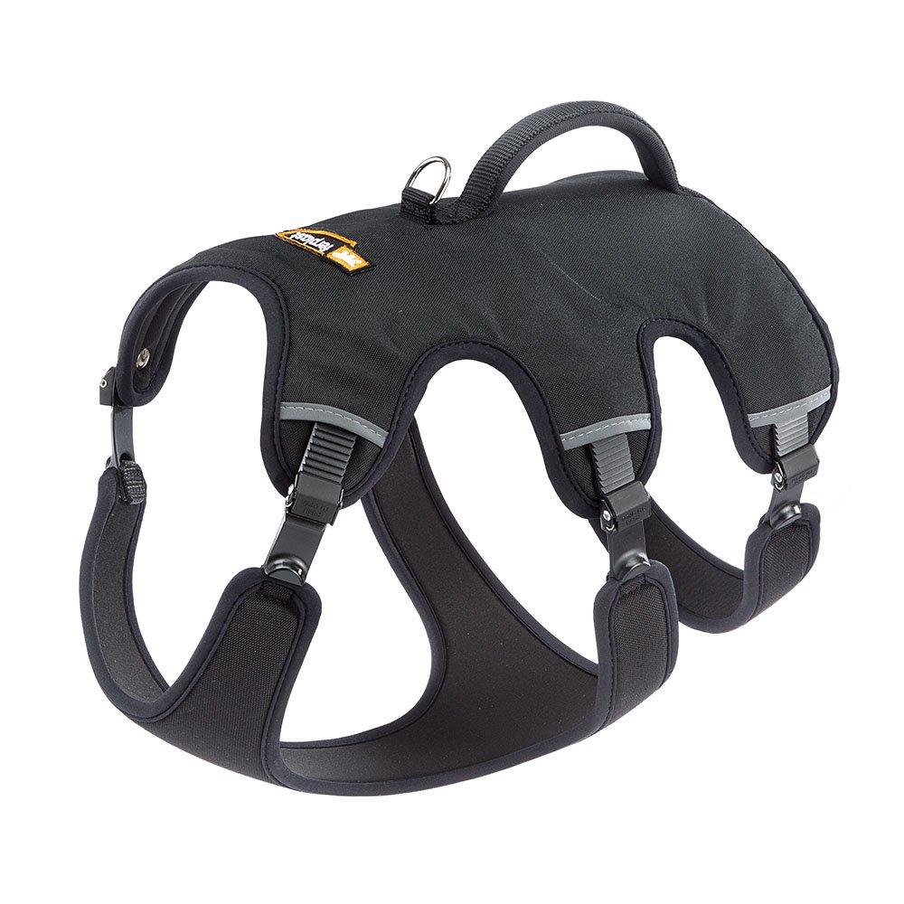 Ferplast Ergonomic Chest Harness for Medium-Large Dogs ERGOTREKKING P MEDIUM, Six Fastening Points with Micro Regulation, Soft Padding, Reflective, Ideal For a Day Out Trekking, Black - PawsPlanet Australia