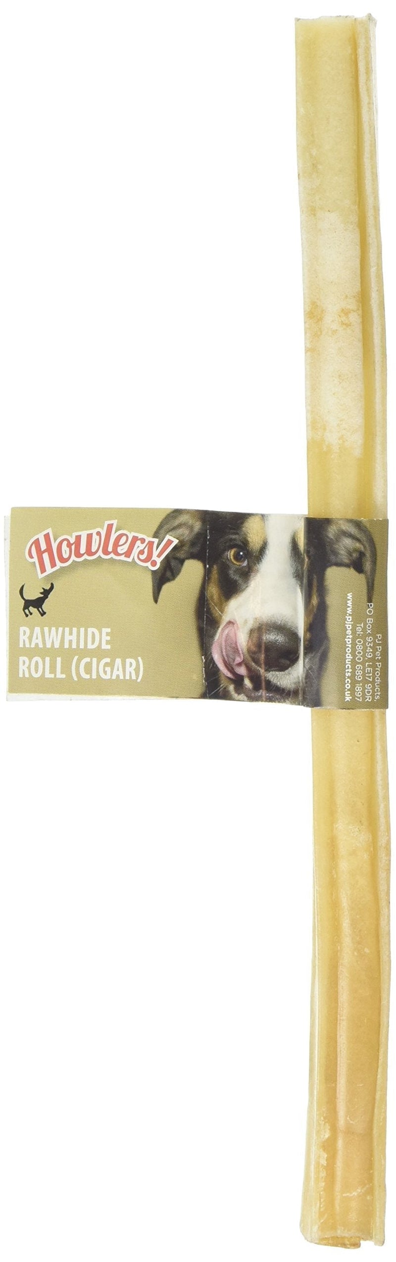 HOWLERS Natural Extra Long Rawhide Rolls, 25 cm, Pack of 20 - PawsPlanet Australia