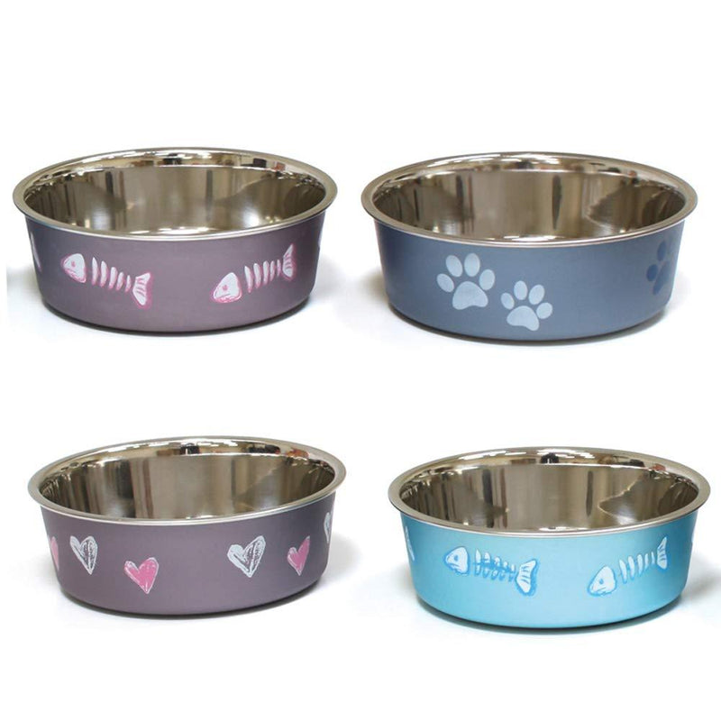 Croci Roxy Satin Steel Bowl, 450 ml x 14 cm - PawsPlanet Australia