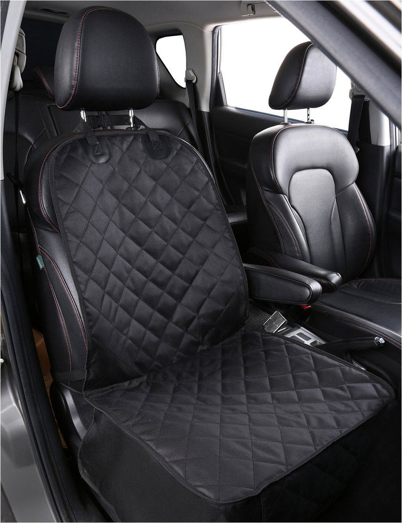 Alfheim Nonslip Rubber Backing Front Seat Cover with Anchor and an Adjustable Pet Dog Car Seat, Black, One Size - PawsPlanet Australia