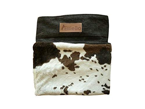 Ellie-Bo 71 x 48 x 10 cms Medium Replacement Faux Cowhide Dog Bed Cover in Brown and white - PawsPlanet Australia