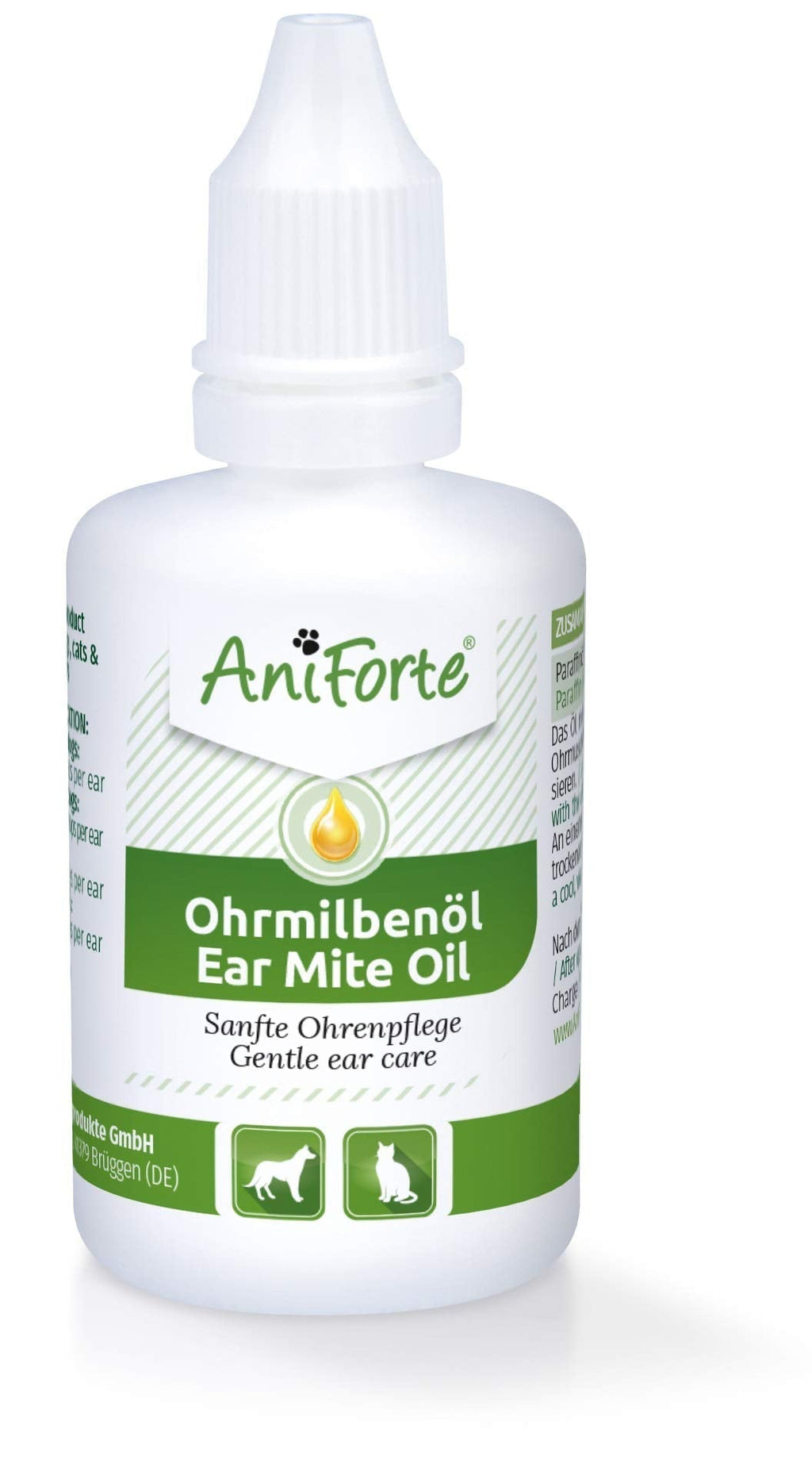 AniForte Ear Mite Drops 50ml for Dogs, Cats, Rodents and Pets - Treatment for Pets and Animals to Kill & Remove Ear Mites, Ear-Drops - PawsPlanet Australia