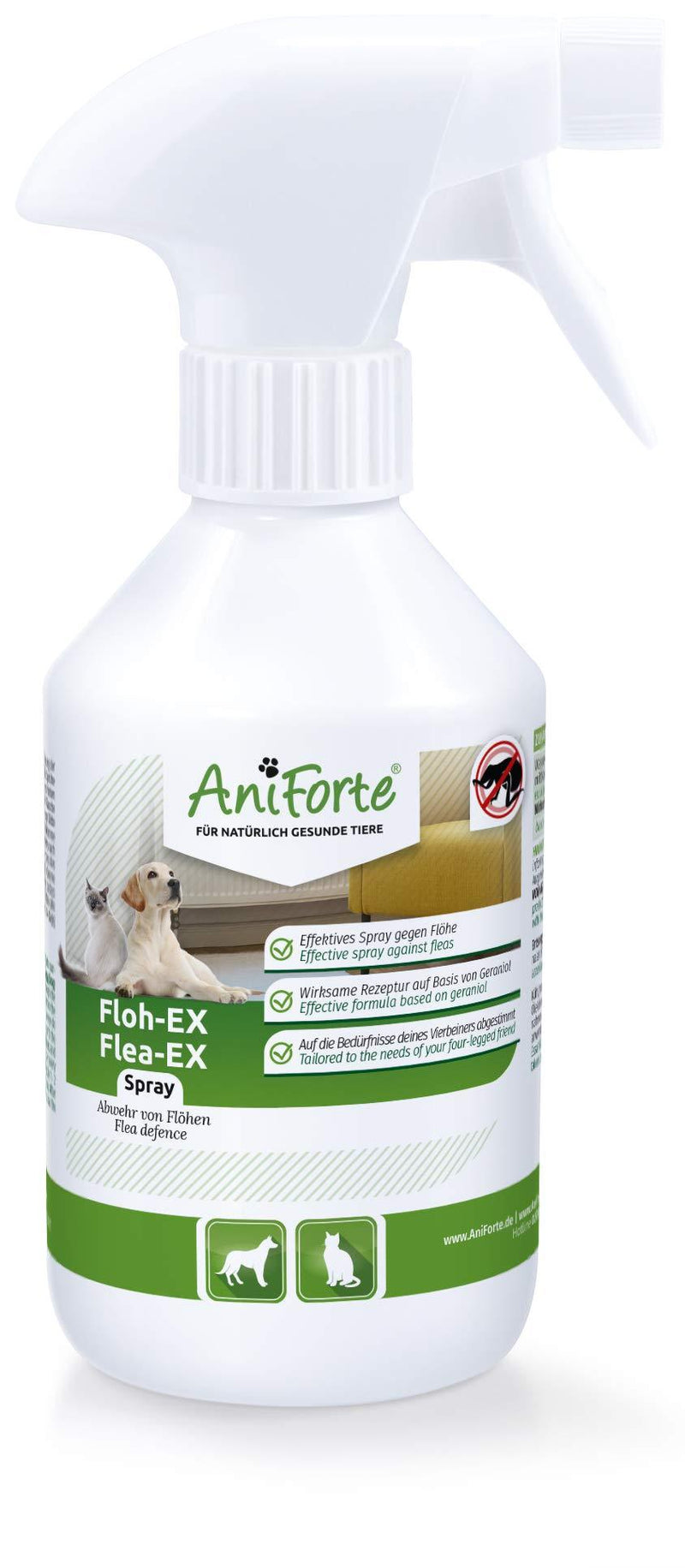 AniForte Flea EX Spray 250ml - Flea Treatment for Dogs & Cats that Rapidly Deters & Removes Parasites From Pets & Household Items - PawsPlanet Australia