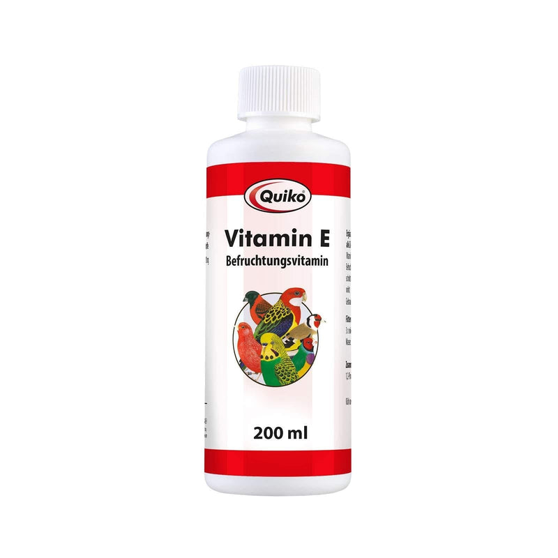 Quiko Vitamin E is a highly effective fertilization vitamin in liquid form for all cage and ornamental birds, pigeons, 200 ml - PawsPlanet Australia