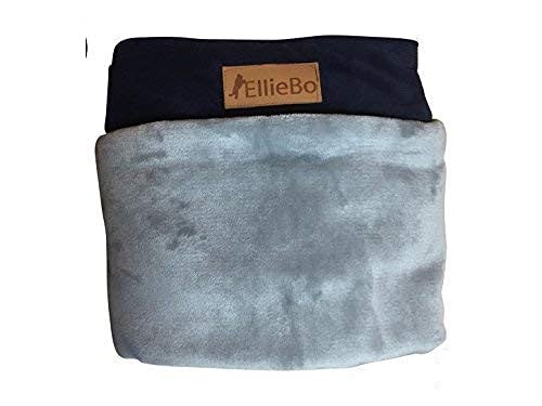 Ellie-Bo 87 x 57 x 10 cms Large Replacement Corduroy Sides and Faux Fur Topping Dog Bed Cover in Blue and Grey - PawsPlanet Australia