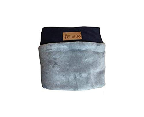 Ellie-Bo 100 x 66 x 10 cms Extra Large Replacement Corduroy Sides and Faux Fur Topping Dog Bed Cover in Blue and Grey - PawsPlanet Australia