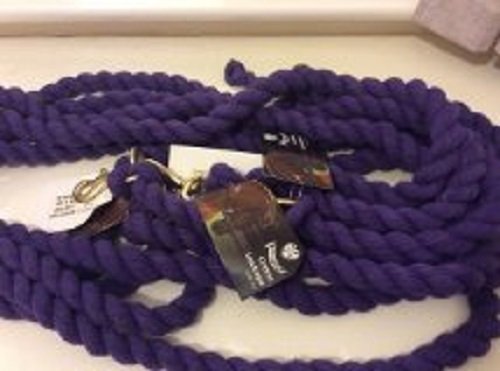 HORSE LEAD ROPE IN PURPLE BY RHINEGOLD WITH BRASS TRIGGER HOOK - PawsPlanet Australia