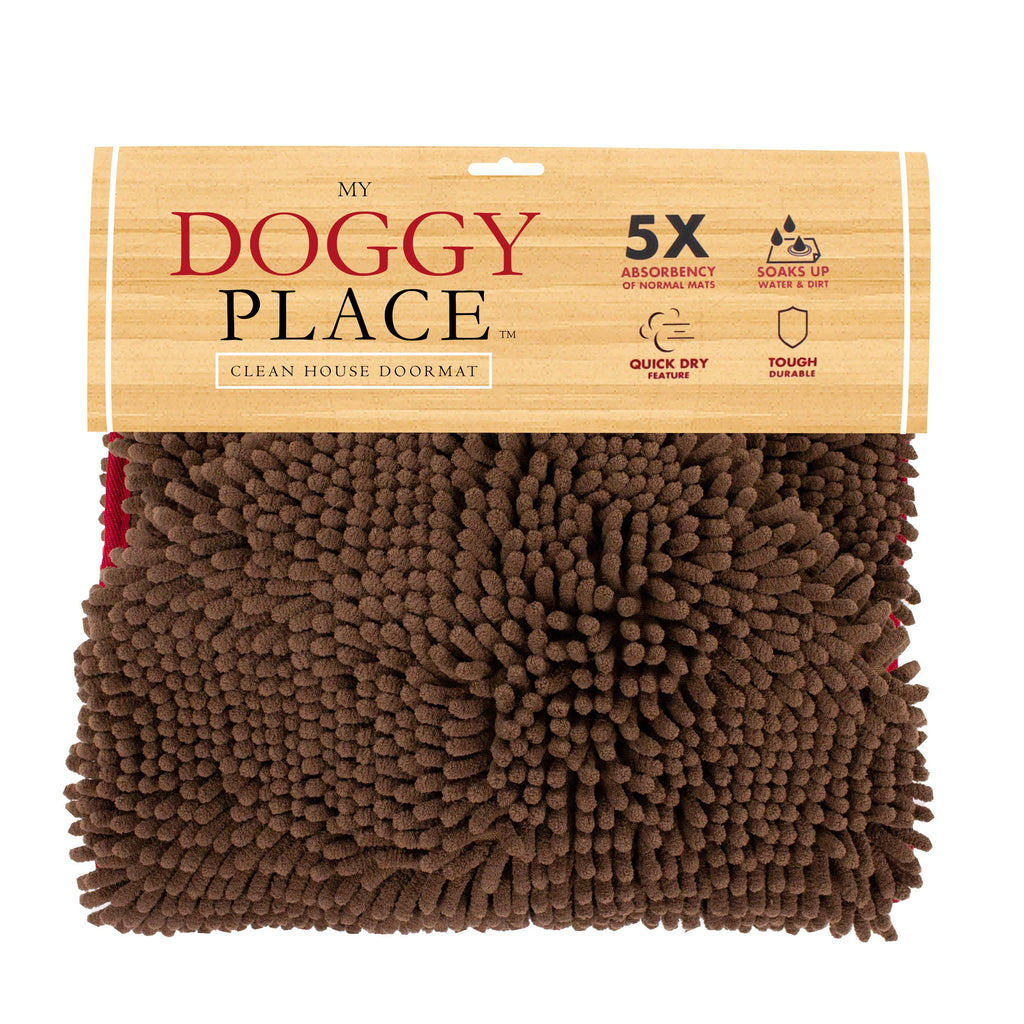 My Doggy Place Ultra Absorbent Microfiber Chenille Dog Bath Dry Towel one size fits all Brown - PawsPlanet Australia