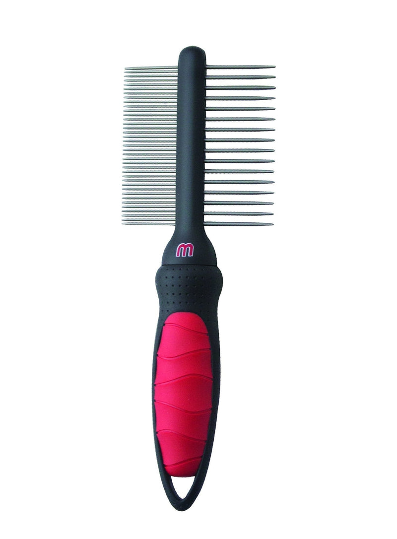 Mikki Dog, Cat Dual Comb -Double Sided Shedding Brush Removes Knots, Tangles -for Med and Coarse Coats Medium Coarse Coat - PawsPlanet Australia