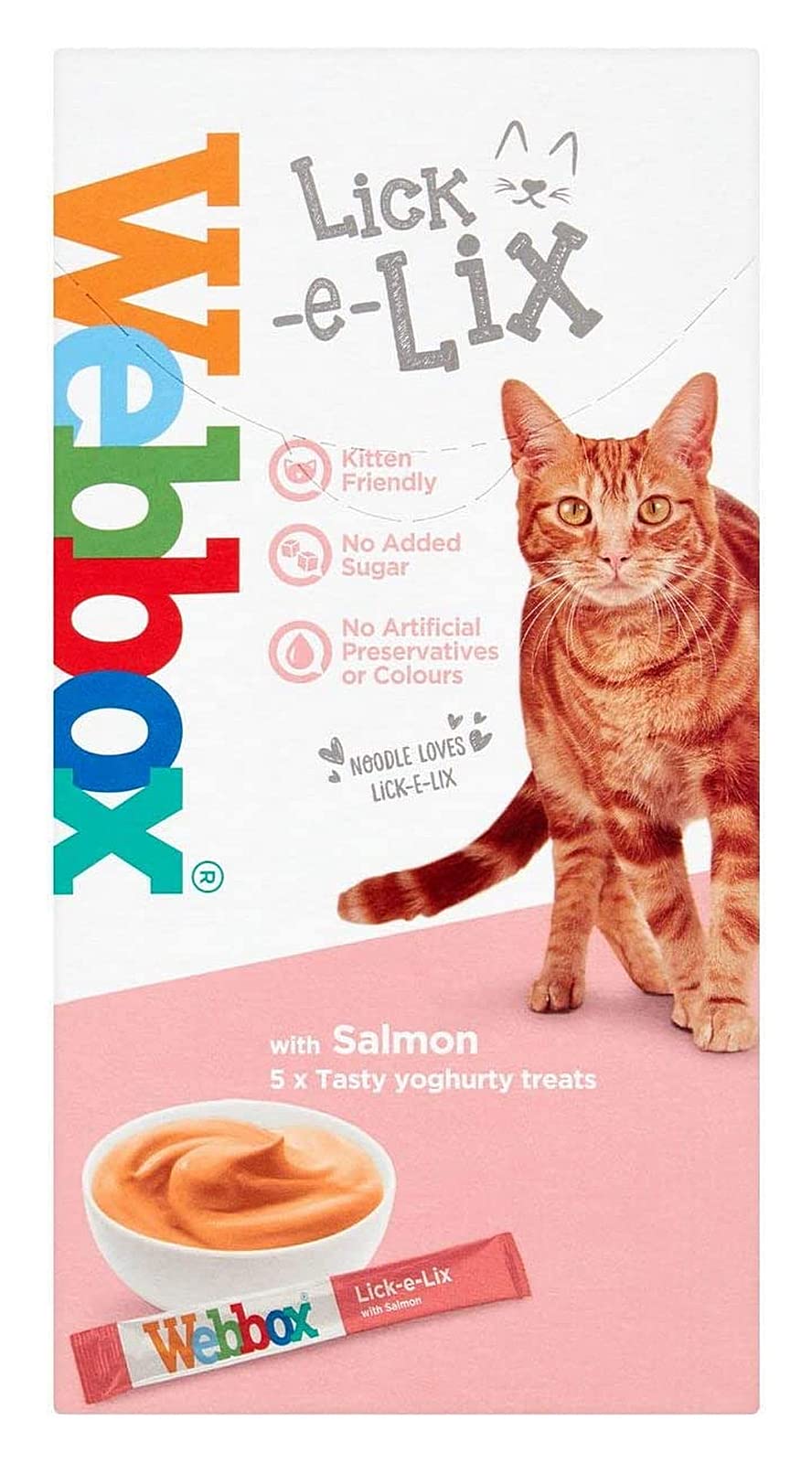 Webbox Cats Delight Lick E Lix Yoghurt with Salmon 5pcs - PawsPlanet Australia