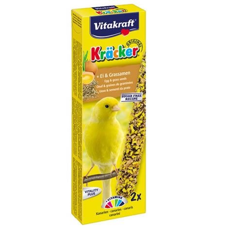 Vitakraft Kracker Canary Treat Sticks with Egg and Grass Seeds 2pk Case of 7 - PawsPlanet Australia