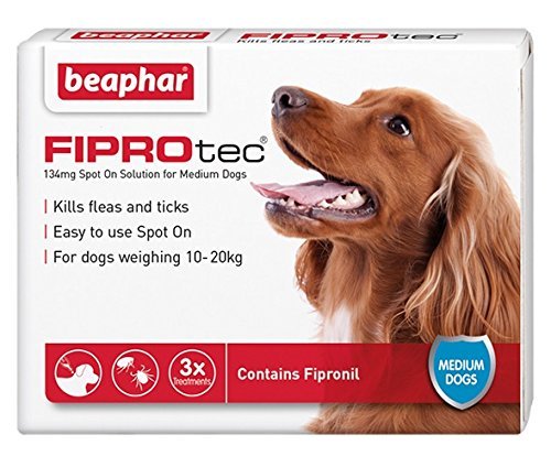 Beaphar® FIPROtec® Kill Flea Ticks Spot On Drop Treatment Protection for Small Medium Large XL Dogs Puppies & Cats (Medium Dog 10-20kg, 3 Treatments) - PawsPlanet Australia