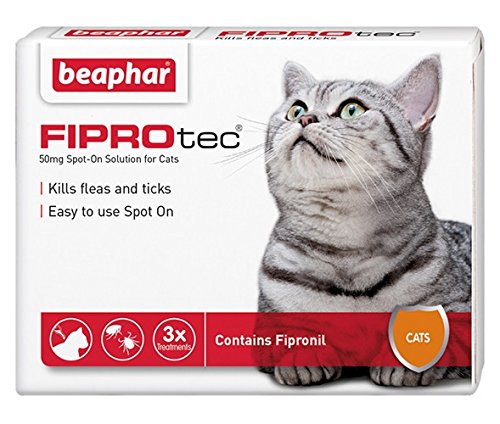 Beaphar® FIPROtec® Kill Flea Ticks Spot On Drop Treatment Protection for Small Medium Large XL Dogs Puppies & Cats (Cats, 3 Treatments) - PawsPlanet Australia