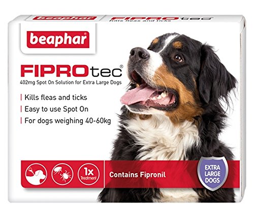 Beaphar® FIPROtec® Kill Flea Ticks Spot On Drop Treatment Protection for Small Medium Large XL Dogs Puppies & Cats (Extra Large Dog 30-40kg, 1 Treatment) - PawsPlanet Australia