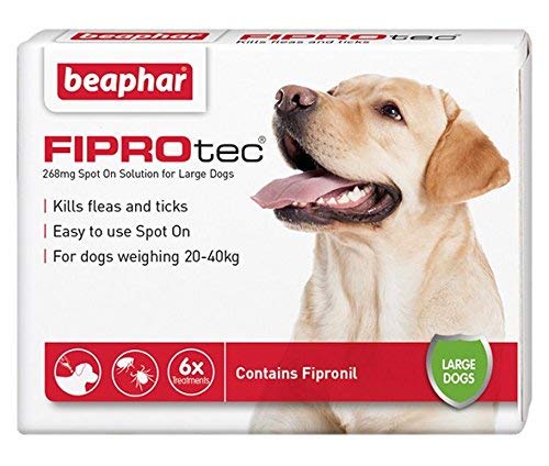 Beaphar® FIPROtec® Kill Flea Ticks Spot On Drop Treatment Protection for Small Medium Large XL Dogs Puppies & Cats (Large Dog 20-30kg, 6 Treatments) - PawsPlanet Australia