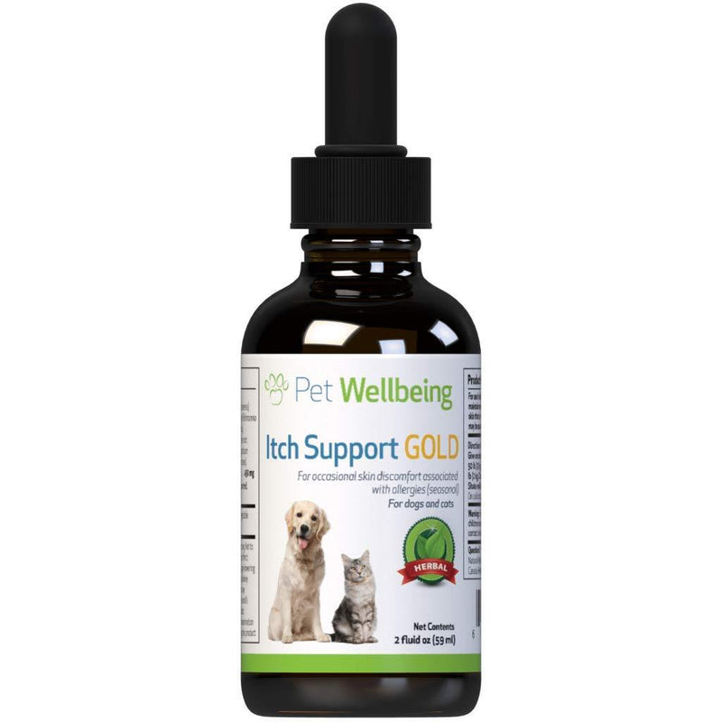 Pet Wellbeing - Itch Support Gold For Dogs - Natural Skin Allergy Support For Dogs - 2Oz (59Ml) - PawsPlanet Australia