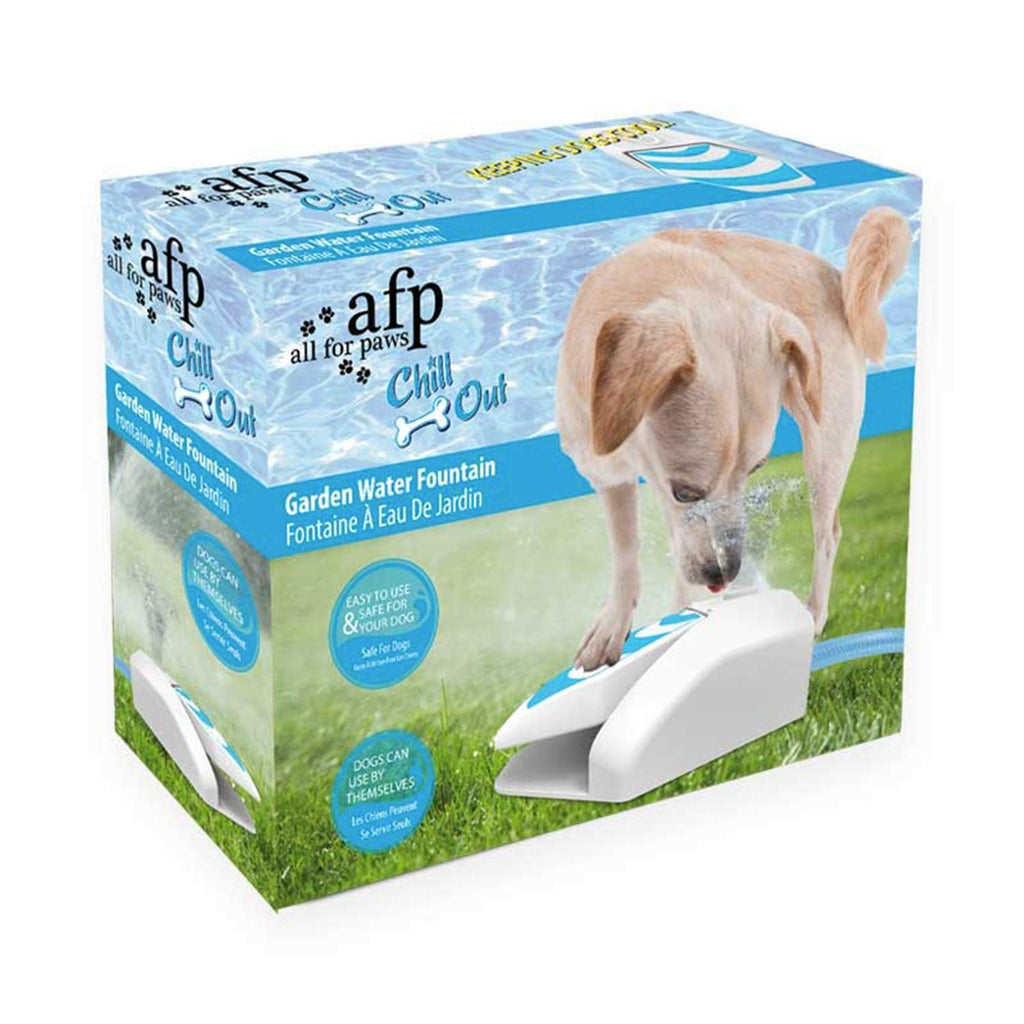 ALL FOR PAWS Chill Out Dog Drinking Water Fountain Garden Dispenser Hydration Summer Accessory Outdoor Step & Spray Auto Paw Press - PawsPlanet Australia