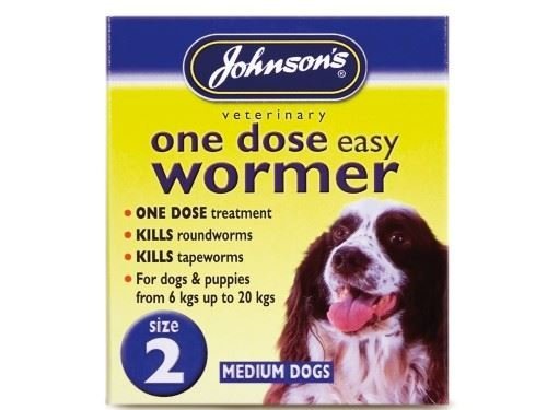 (2 Pack) Johnson's Vet - Easy Dose Wormer Size 2 Medium Dog 2 Tabs - PawsPlanet Australia