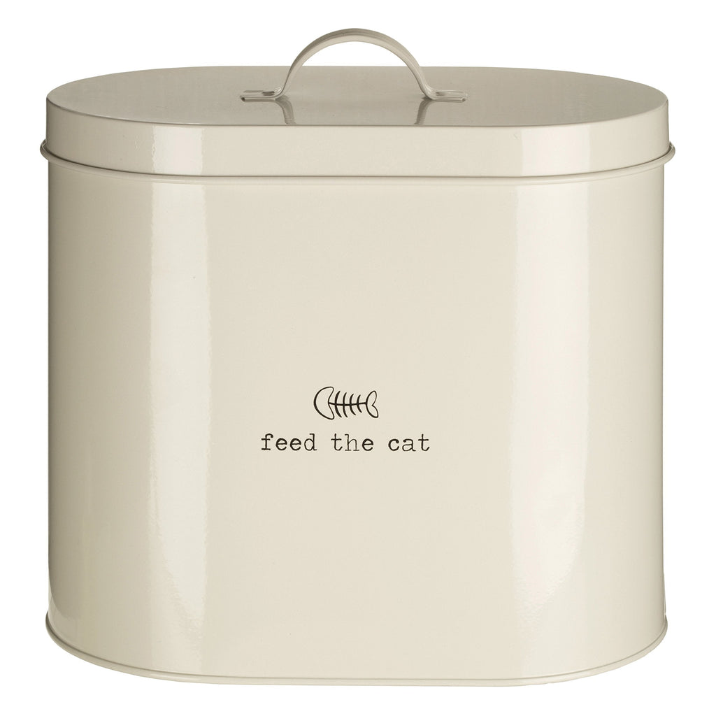 Premier Housewares Adore Pets Feed The Cat Food Storage Bin with Spoon, 6.5 L - Cream 6.5 Litre - PawsPlanet Australia