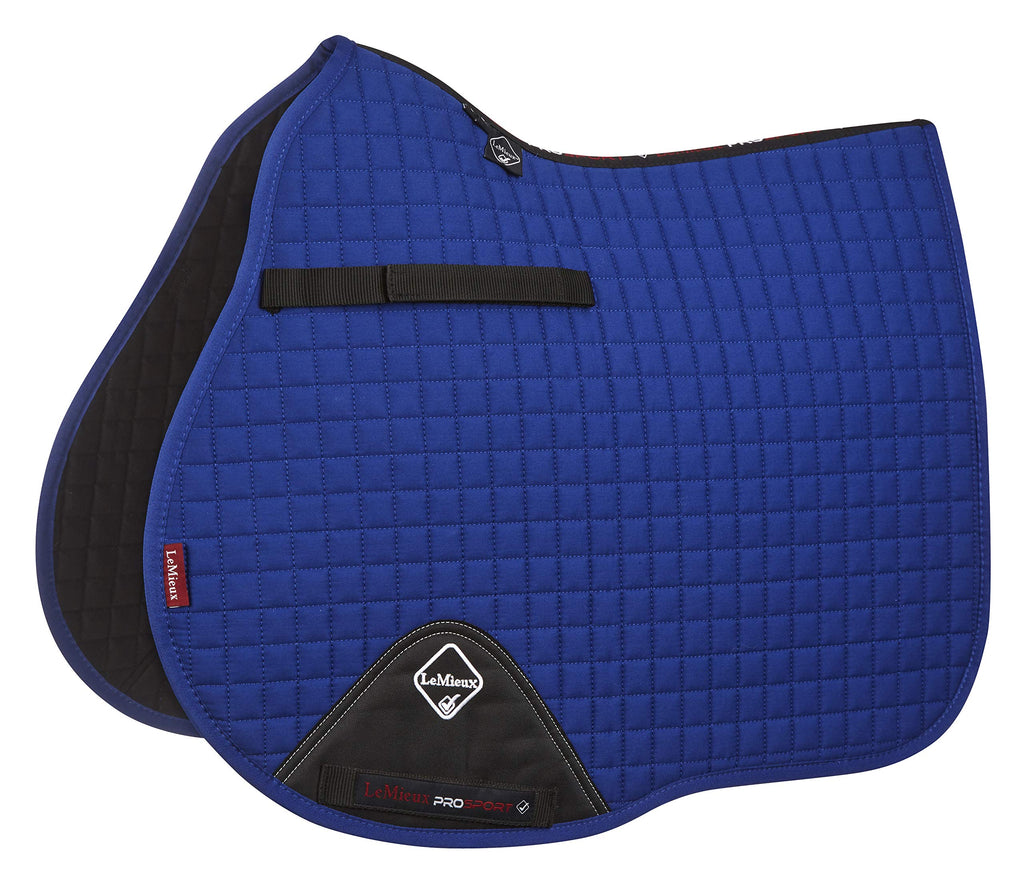 LeMieux Prosport Suede Gp Square Saddle Pad L Benetton Blue - PawsPlanet Australia