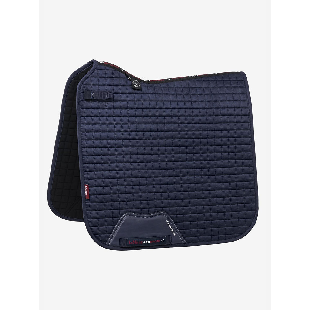 LeMieux Prosport Suede Square Dressage Saddle Pad L Navy - PawsPlanet Australia