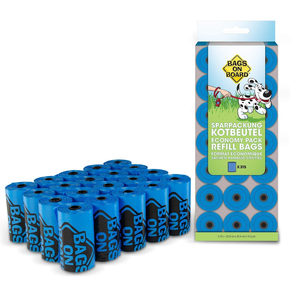 Bags on Board Strong, Leak Proof Dog Poop Pick-up Bags, Blue, 315 Bags - PawsPlanet Australia
