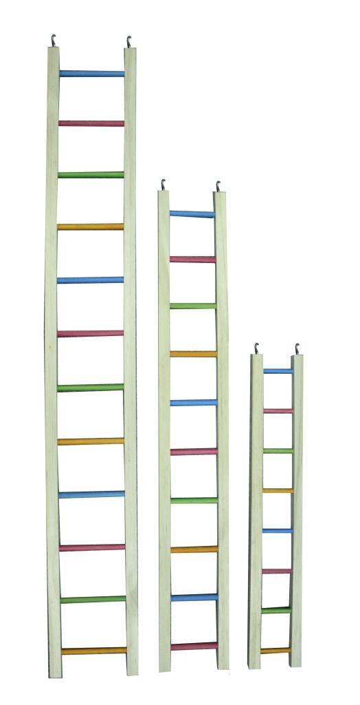 The Bird House" Wooden Multi-Coloured Ladder suitable for Birds, 61cm, 8 Step - PawsPlanet Australia