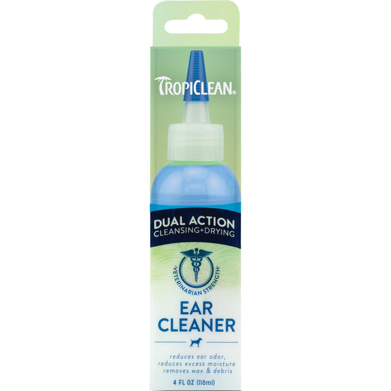 TropiClean Ear Solutions for Pets - Made in USA - Removes Ear Wax and Debris - Soothes and Reduces Itching - Helps Reduce Ear Infections 4 oz Dual Action - PawsPlanet Australia