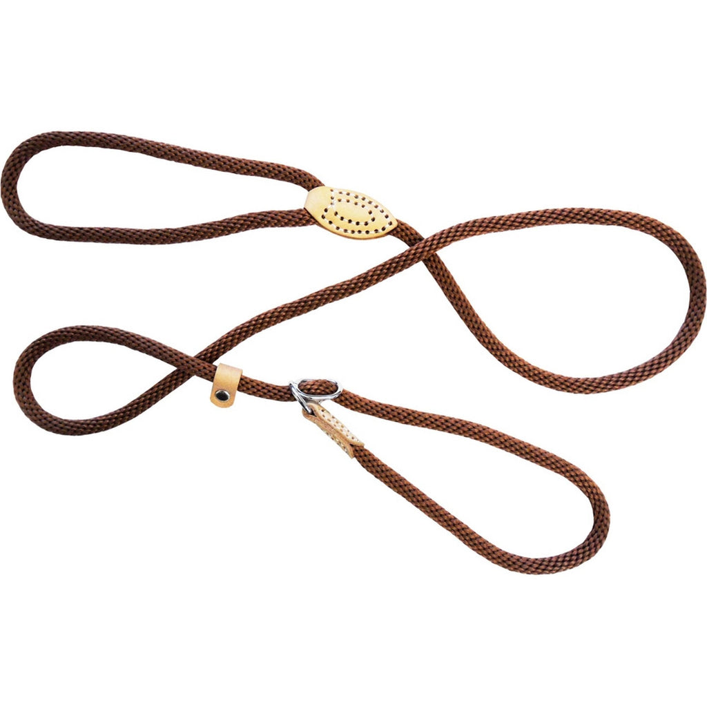 DOG & Co Supersoft Rope Slip Lead Brown 8mm X60, clear - PawsPlanet Australia