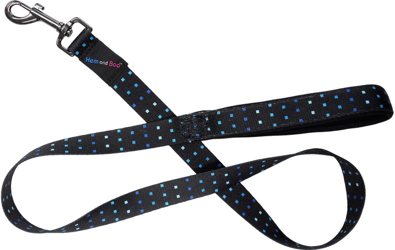 HEM & BOO Skye Design Padded Handle Dog Lead, Large, Black/Blue - PawsPlanet Australia