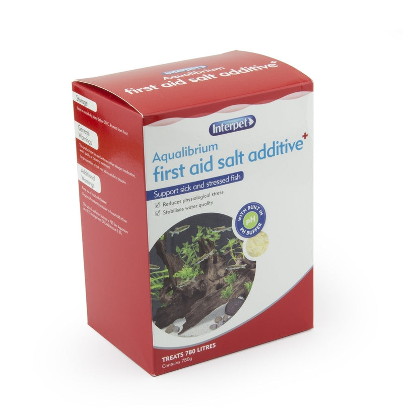 Interpet Aqualibrium First Aid Salt Additive Tonic Treatment, Support Sick and Stressed Aquarium Fish, pH Buffer, 780 g - PawsPlanet Australia