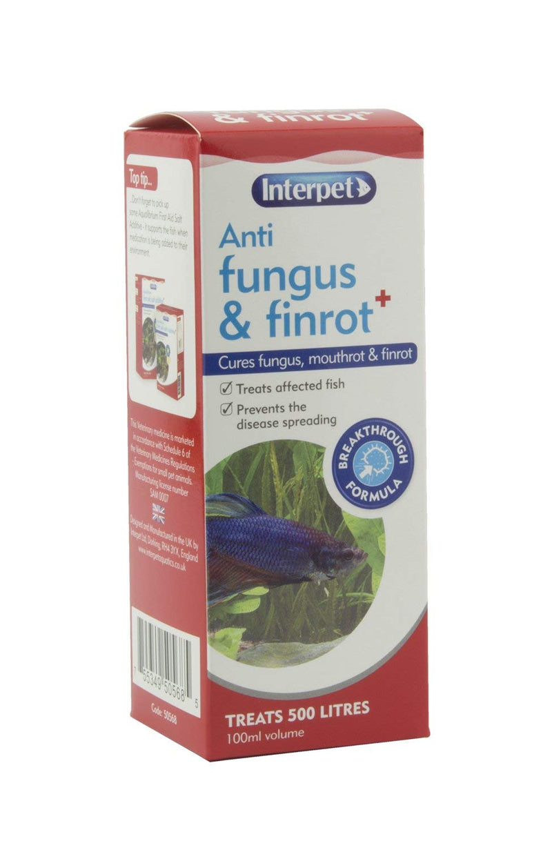 Interpet Anti Fungus and Finrot Aquarium Fish Treatment, 100 ml 1 100 ml (Pack of 1) - PawsPlanet Australia