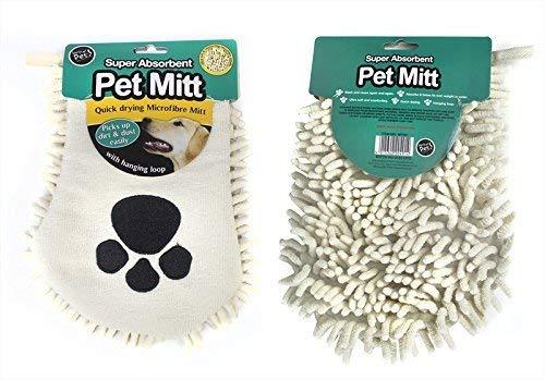 World of pets Microfibre Pet Mitt with Ultra Soft Quick Dry Comforting Material Brown - PawsPlanet Australia