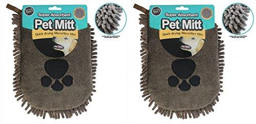World of pets Microfibre Pet Mitt with Ultra Soft Quick Dry Comforting Material - Pack of 2 - PawsPlanet Australia