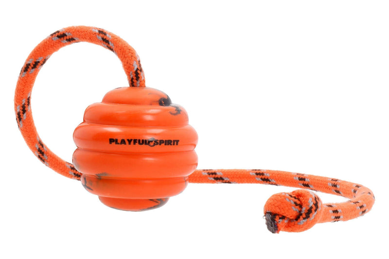 PlayfulSpirit Durable Natural Rubber Ball on a Rope - Perfect Dog Training, Exercise and Reward Tool - Medium Size Dog Toy for Fetch, Catch, Throw and Tug War Plays – Happy Playtime Guaranteed - PawsPlanet Australia