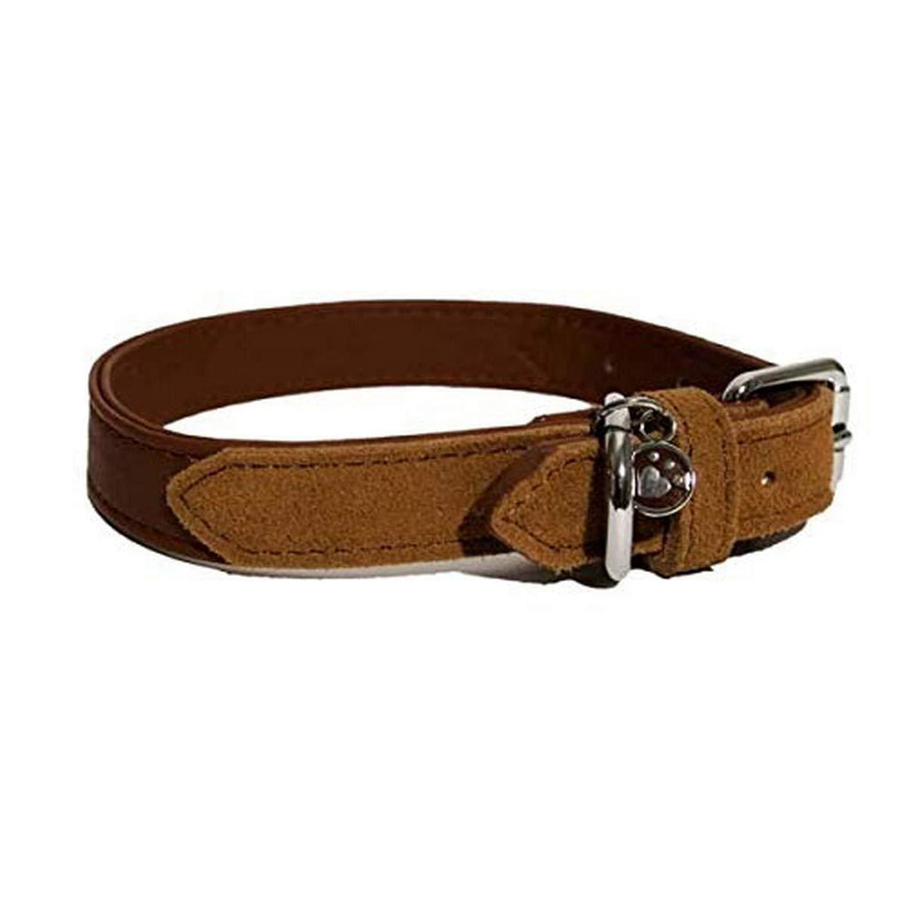 Rosewood Luxury Leather Dog Collar, 12-16inch, soft touch red - PawsPlanet Australia