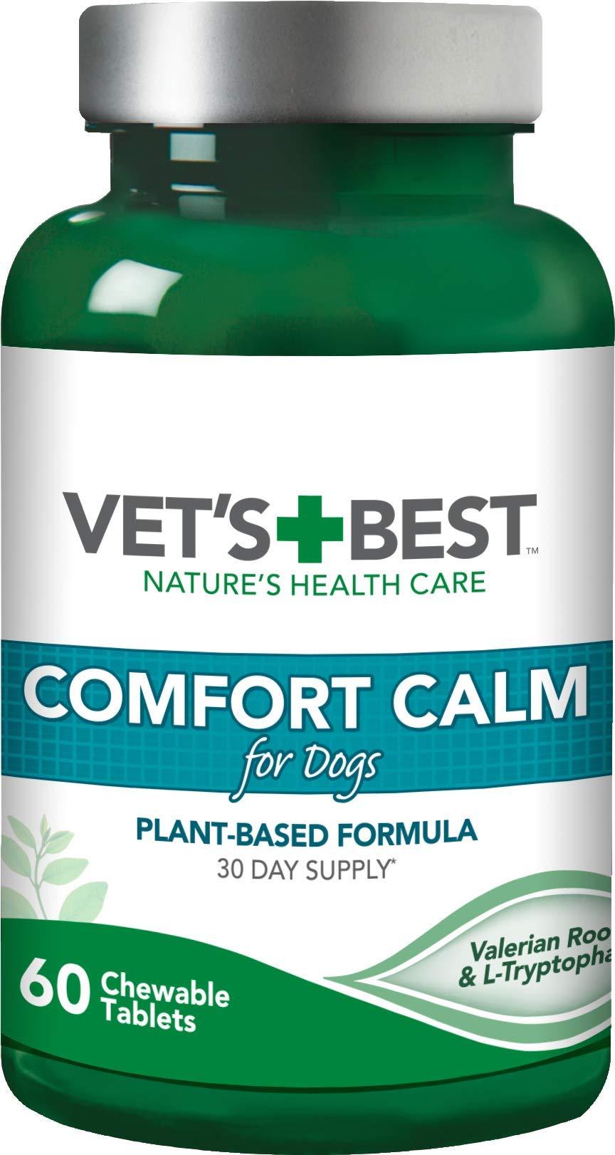 Vet's Best Comfort Calm Calming Dog Supplements Promotes Relaxation and Balanced Behaviour (60 Tablets) - PawsPlanet Australia