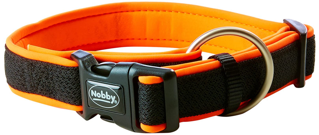 Nobby Preno Mesh Dog Collar, 40 - 55 cm/25 - 35 mm, Neon Orange - PawsPlanet Australia