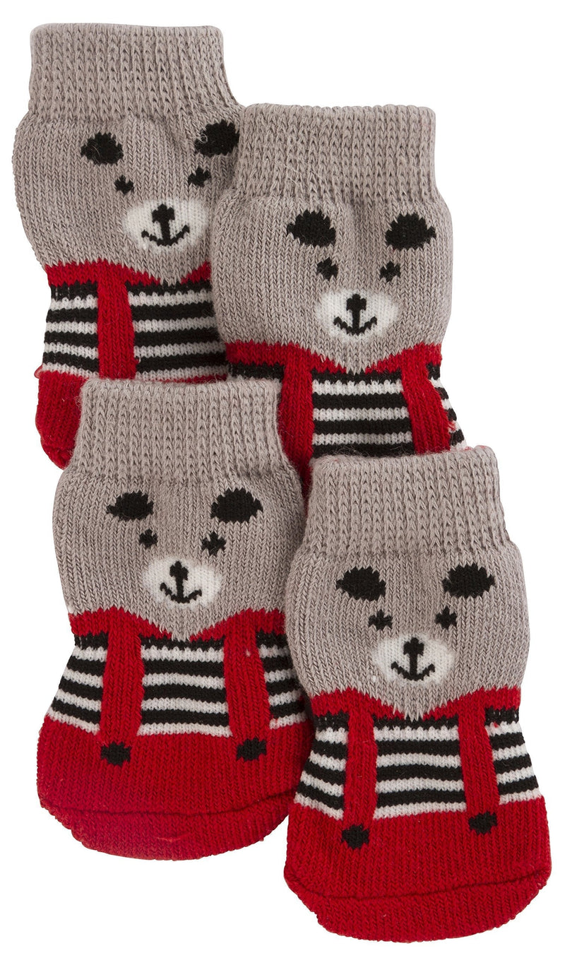 Kerbl Bruno Dog Socks, Large, Grey/Red - PawsPlanet Australia