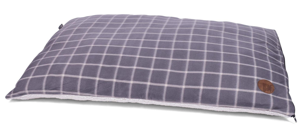 Petface Window Pane Check Pillow Mattress for Dog, Medium, Grey - PawsPlanet Australia