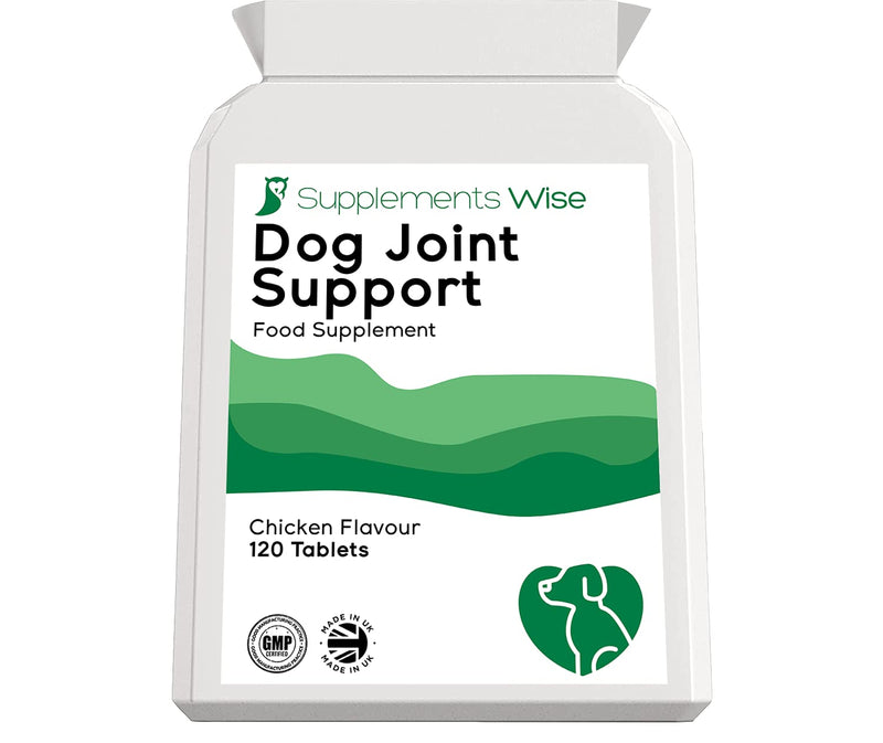Supplements Wise Dog Joint Care Supplements - With Glucosamine and Chondroitin For Dogs - Powerful Pain Relief Anti Inflammatory Complex - Arthritis Mobility Support - 120 Chicken Flavour Tablets 120 Count (Pack of 1) - PawsPlanet Australia