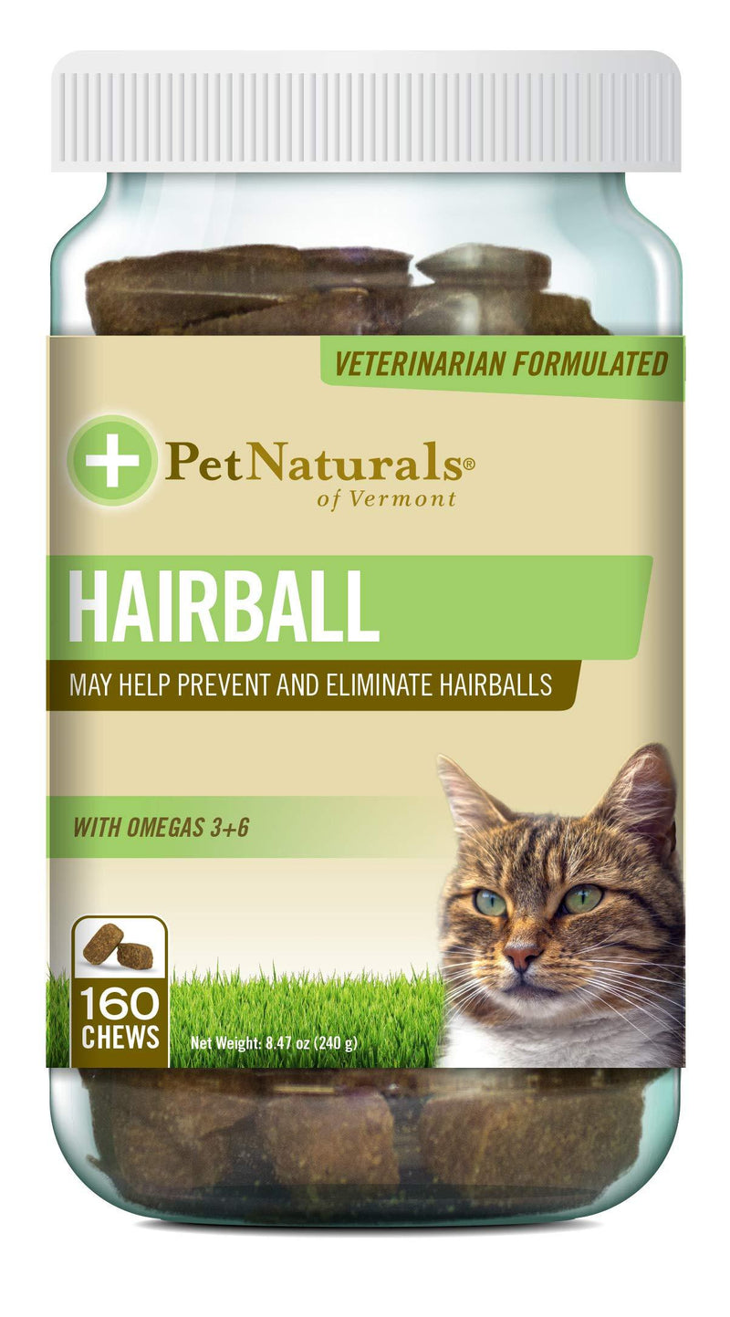 Pet Naturals® - Hairball, Daily Digestive, Skin and Coat Support for Cats, 160 Bite-Sized Chews (070031G.160) - PawsPlanet Australia