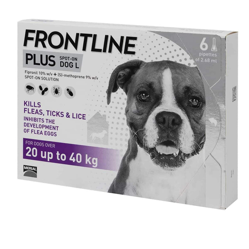 Frontline PLUS Spot On Large Dog, 6 pipettes - PawsPlanet Australia