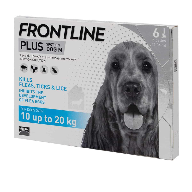 Frontline PLUS Spot On Medium Dog, 6 pipettes - PawsPlanet Australia