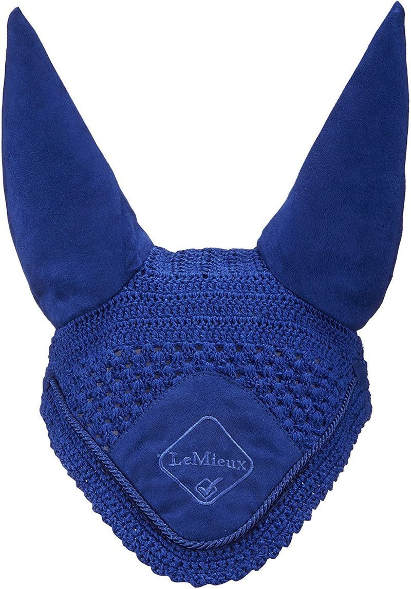 LeMieux Classic Crochet Fly Hood with Comfortable Lycra Ears - Sport Horse Wear for Competitive Rider M Benetton Blue - PawsPlanet Australia