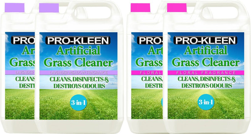 Pro-Kleen Artificial Grass Cleaner - Perfect for Homes with Dogs - Super Concentrate - (Quadruple Pack: Lavender & Floral Fragrance) - PawsPlanet Australia