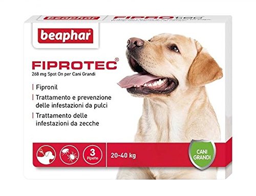 Beaphar fiprotec Dog (3 Pipettes) – Pesticide Solution Spot On With Active Substance Fipronil, Against Fleas And Ticks, cani grandi (20-40 kg) - PawsPlanet Australia