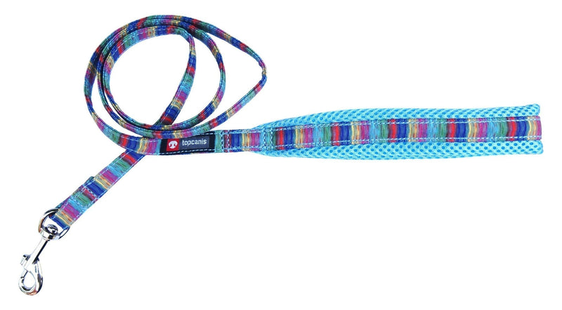 FinNero Nordic Lights Mesh Dog Leash with Comfortable Padded Handle, Sky Blue, 2 x 120 cm - PawsPlanet Australia